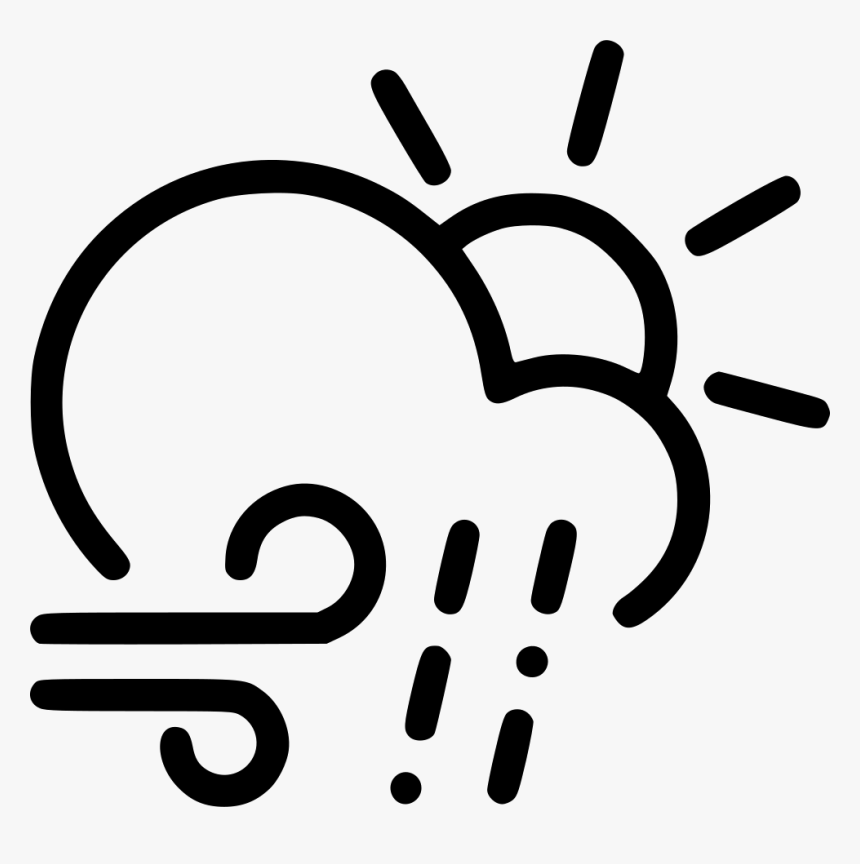 Day Sleet Wind Cloud Rain Sun - Wind Rain Cloud Snow Icon, HD Png Download, Free Download
