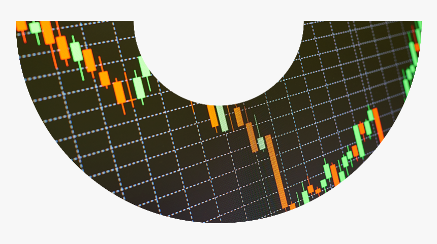 Orange And Green Candlestick Chart With Dotted Grid - Circle, HD Png Download, Free Download