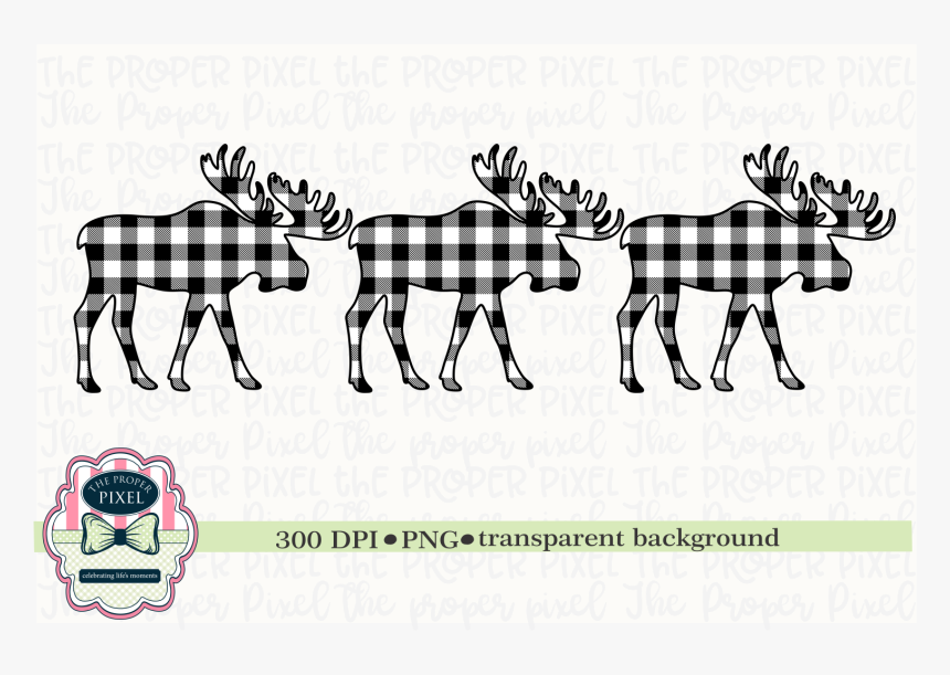 Moose Design Buffalo Plaid Christmas Sublimation Printable - Teal Vintage Christmas Truck, HD Png Download, Free Download