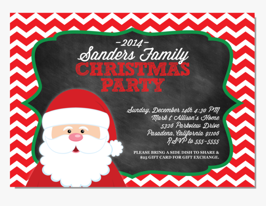 Santa Chalkboard Chevron, HD Png Download, Free Download