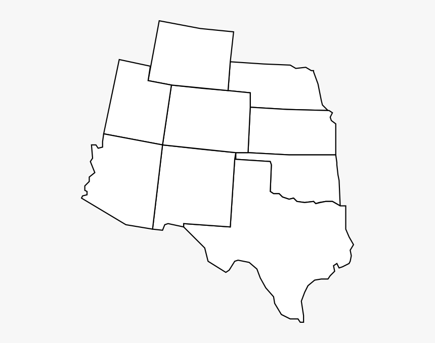 Colorado Map With Surrounding States Clip Art At Clker - Colorado Surrounding States, HD Png Download, Free Download