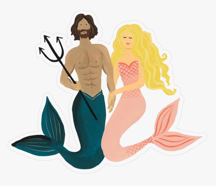 Mermaid Couple Print & Cut File - Illustration, HD Png Download, Free Download