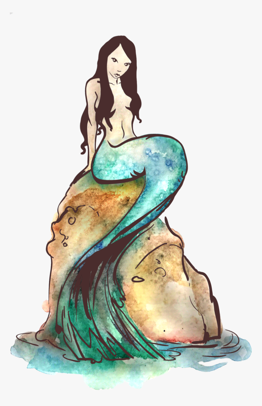 Mermaid Drawing Png, Transparent Png, Free Download