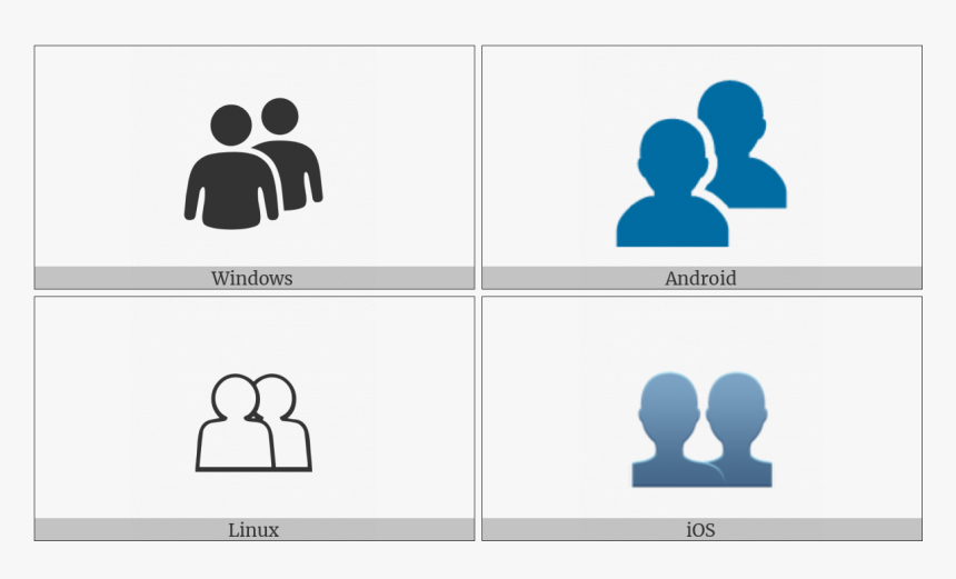 Busts In Silhouette On Various Operating Systems - Graphic Design, HD Png Download, Free Download