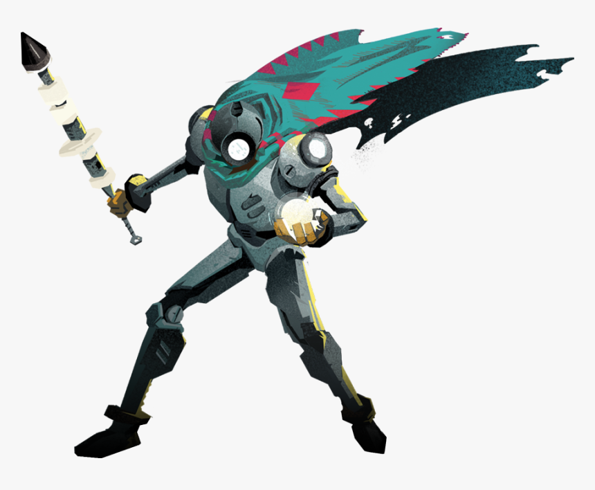 Robot Wearing A Cape Holding A Sword And Ball - Creature In The Well Png, Transparent Png, Free Download