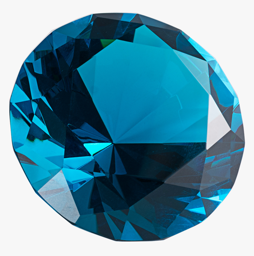 Light Blue Crystal Diamond Shape Paperweight Gem Display - Diamond, HD Png Download, Free Download