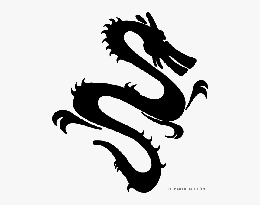 Dragon Animal Free Black - Chinese Dragon Art Simple, HD Png Download, Free Download