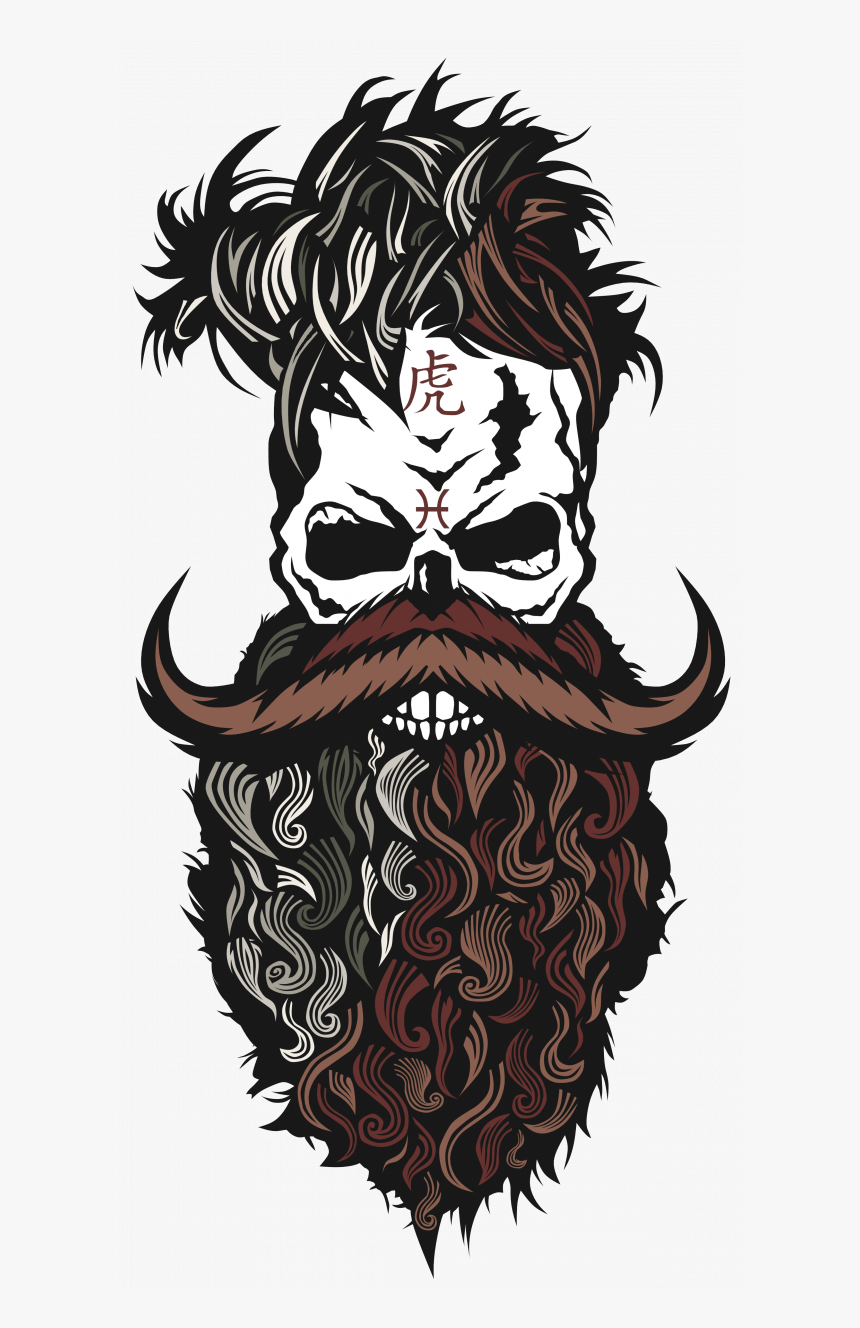 Tête De Mort Avec Barbe, HD Png Download, Free Download