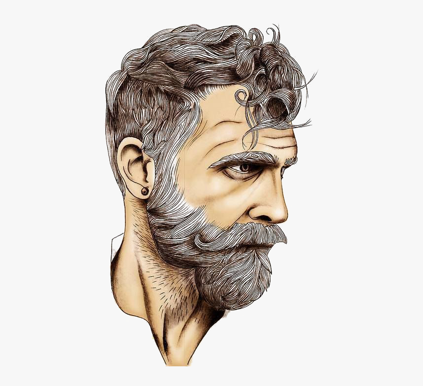 Beard Drawing Art Sketch - Sketch Of Man With Beard Drawing, HD Png Download, Free Download