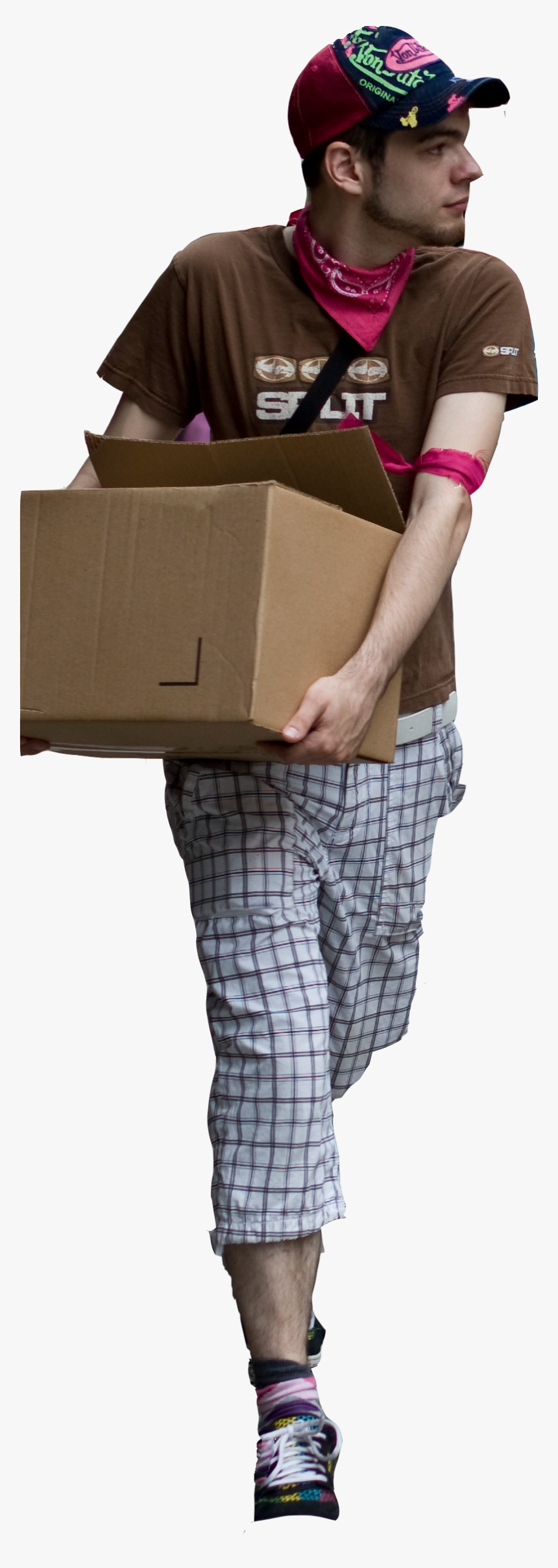 Chico Caja Hombre Hiipster - Hombre Con Caja Png, Transparent Png, Free Download