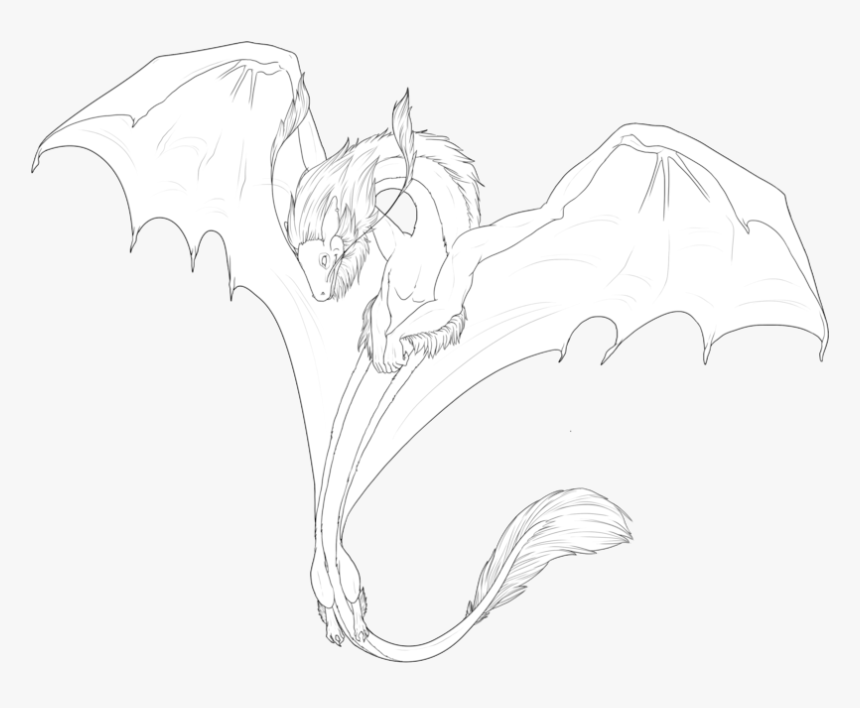 Line Art Drawing Dragon Sketch - Sketch Drawing Of Dragon, HD Png Download, Free Download