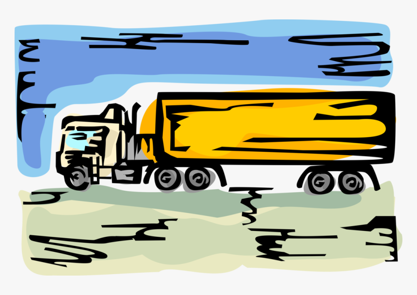 Vector Illustration Of Commercial Shipping And Delivery - Trailer Truck, HD Png Download, Free Download