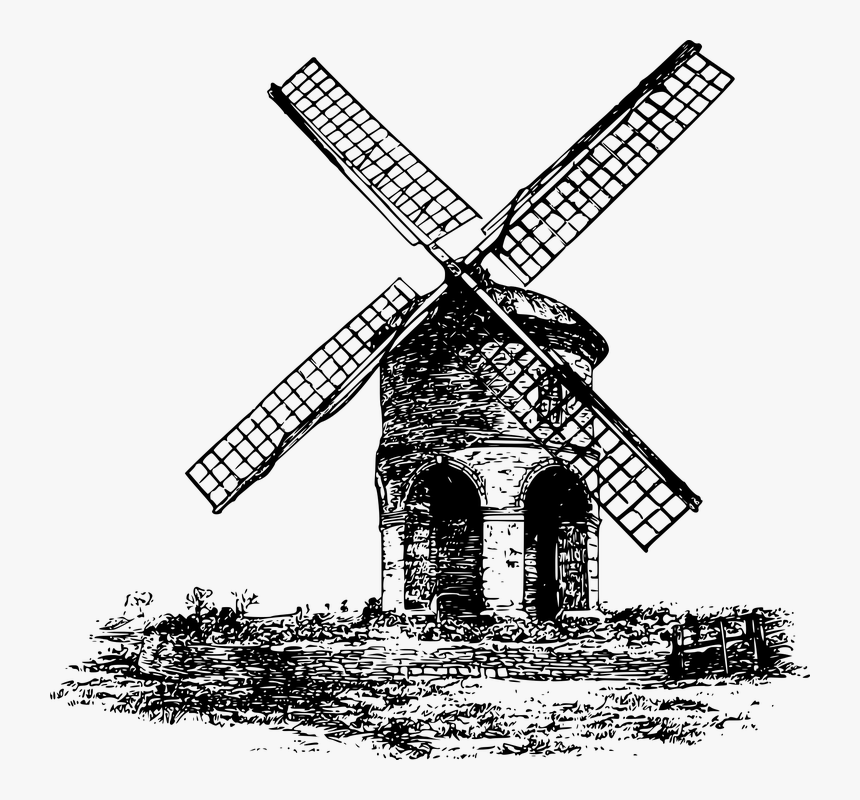 Blade Mill Sail - Windmill Drawing Png, Transparent Png, Free Download