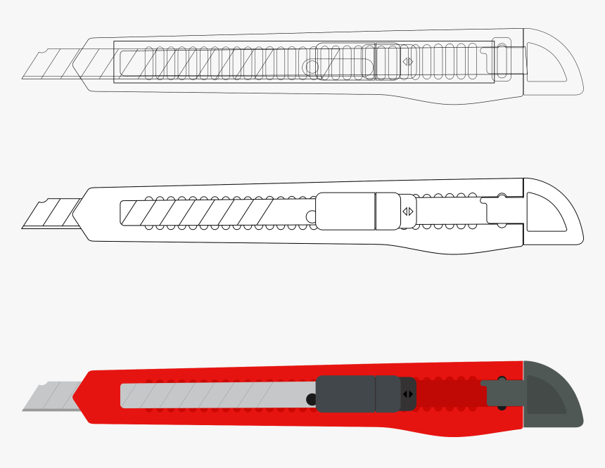 This Free Icons Png Design Of Boxcutter By Rones , - Exploded View Of A Paper Cutter Drawing, Transparent Png, Free Download