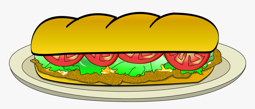 Sandwich Clipart Baguette - Dibujos De Sandwiches De Milanesas, HD Png Download, Free Download