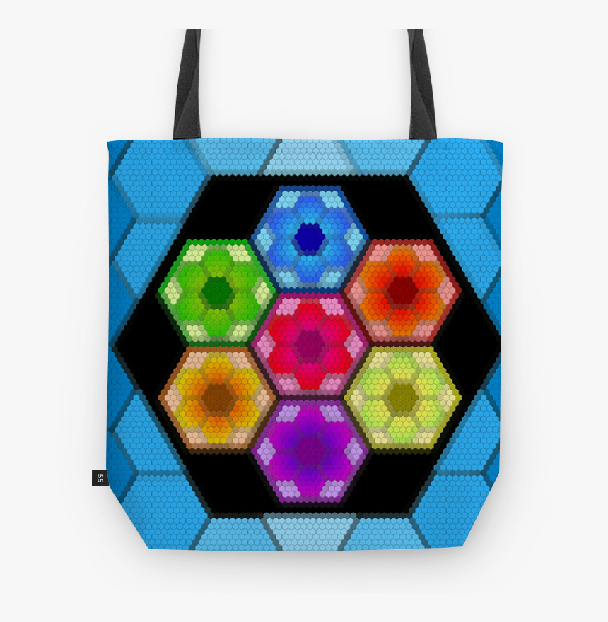 Bolsa Hexágono Cromático Fundo Azul De Esplendor Artísticona - Eu Que Tanto Me Perdi Em Sãs Desilusões Ideais De Mim, HD Png Download, Free Download