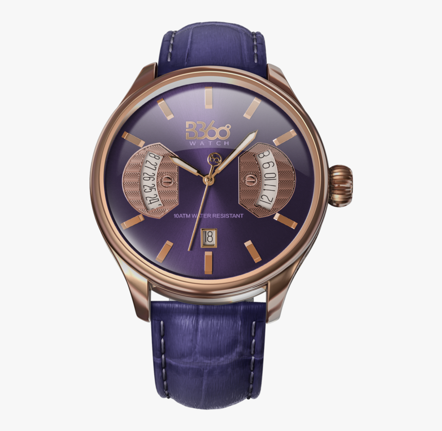 B Classic-navy Blue Gold Blue Watch - Watch, HD Png Download, Free Download