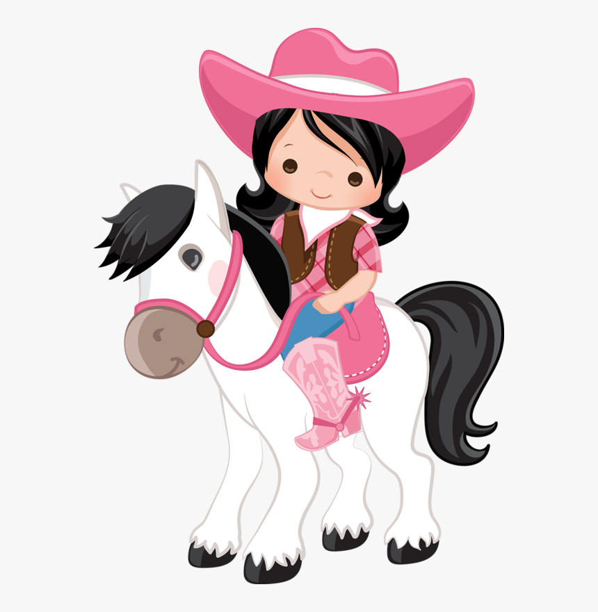 Cowgirl Cartoon With Horse, HD Png Download, Free Download