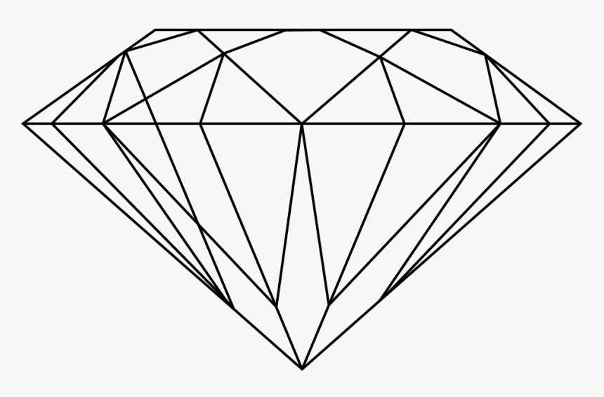 Transparent Diamond Clipart Black And White - Clip Art Diamond Transparent Background, HD Png Download, Free Download