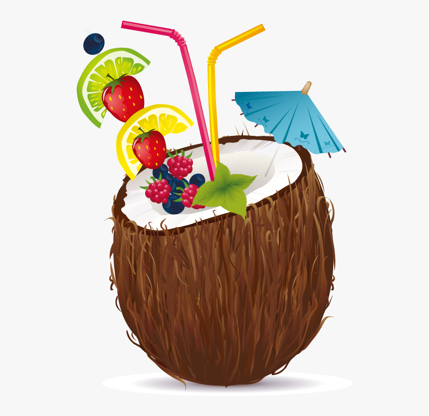 Juice Cocktail Coconut Water Coconut Milk Clip Art - Coconut Drink Png, Transparent Png, Free Download