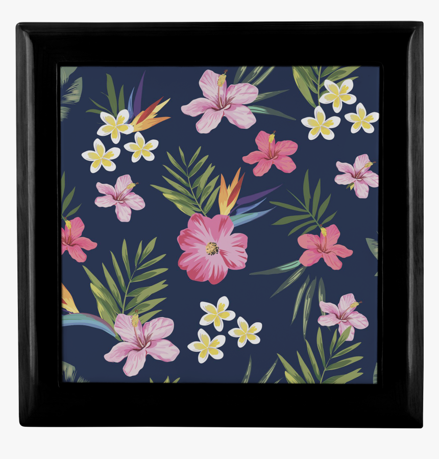 Leilani Fresh Tropical Custom Design Wood Jewelry Box, - Estampa Floral Com Abacaxi, HD Png Download, Free Download