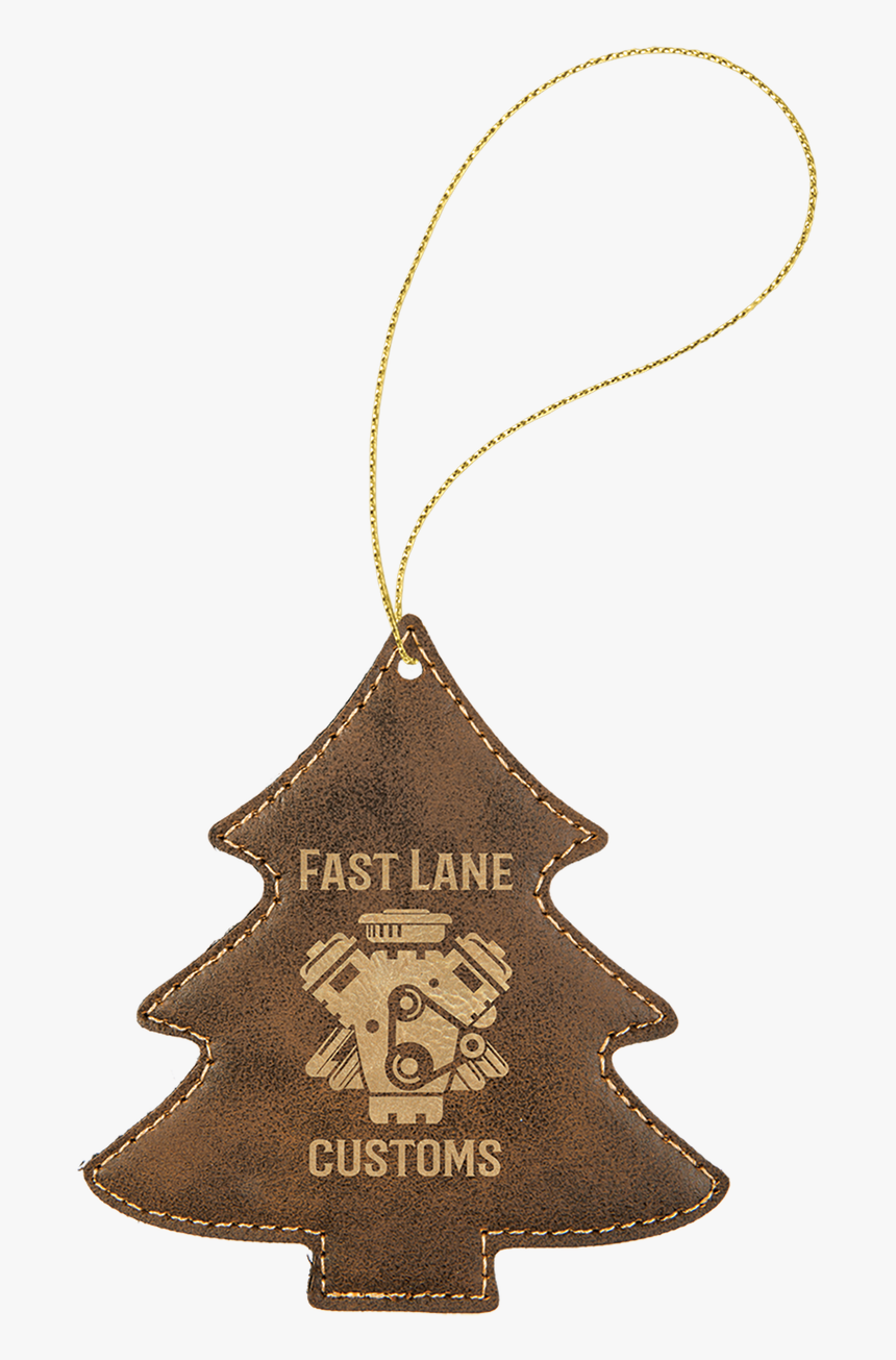 Rustic & Gold Leatherette Tree Ornament With Gold String - Christmas Tree Ornament Leather, HD Png Download, Free Download