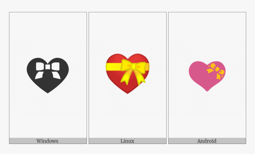 Heart With Ribbon On Various Operating Systems - Heart, HD Png Download, Free Download