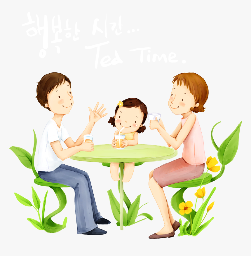 Family Happiness Child Illustration - Happy Family Cartoon, HD Png Download, Free Download