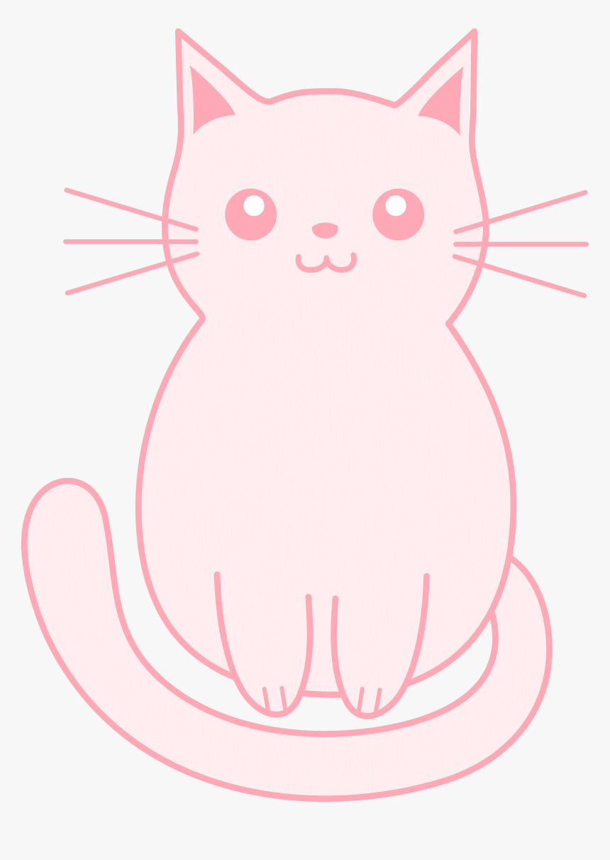 Cute Pink Cat Clipart - Pink Kitty Clip Art, HD Png Download, Free Download