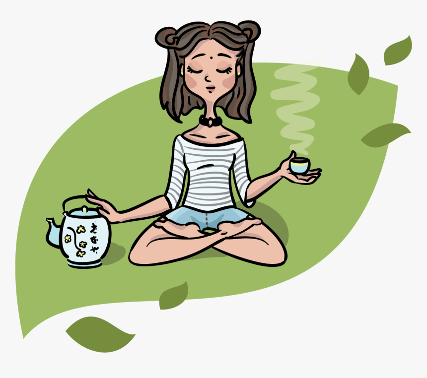 Tea Girl Vector Art - Sitting, HD Png Download, Free Download