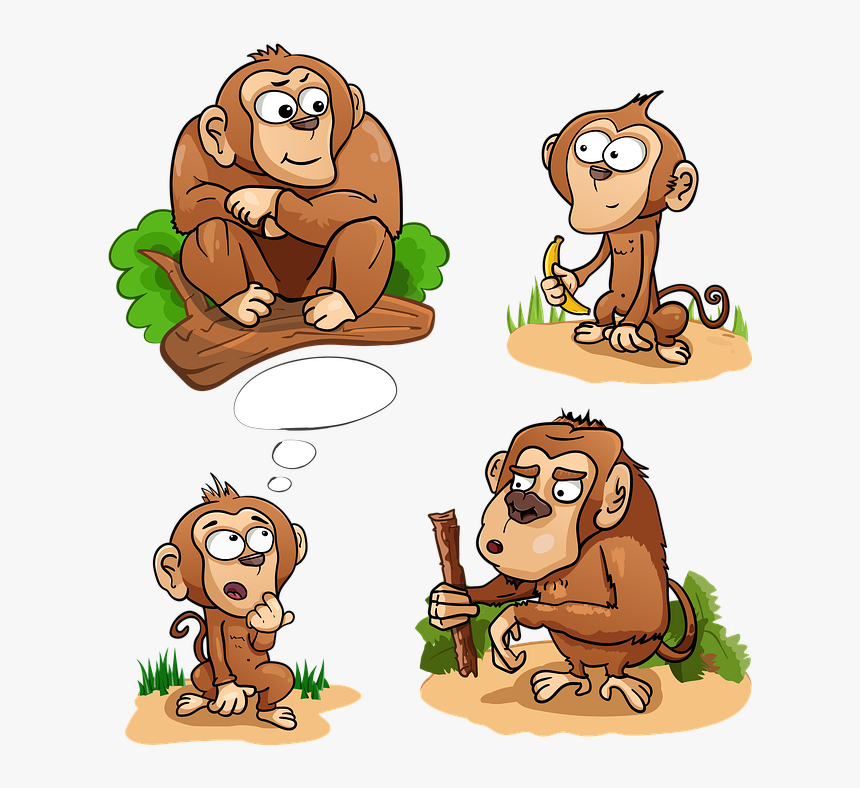 Monkey Cartoon Man And Chimpanzee Clipart, HD Png Download, Free Download
