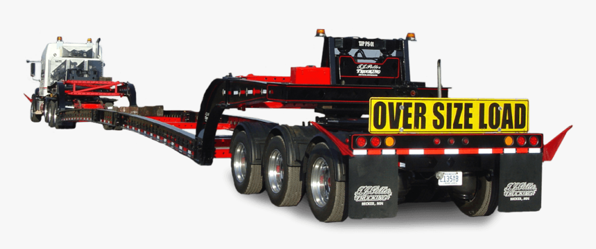 Truck With Over Size Load Trailer And Sign - Trailer Truck, HD Png Download, Free Download