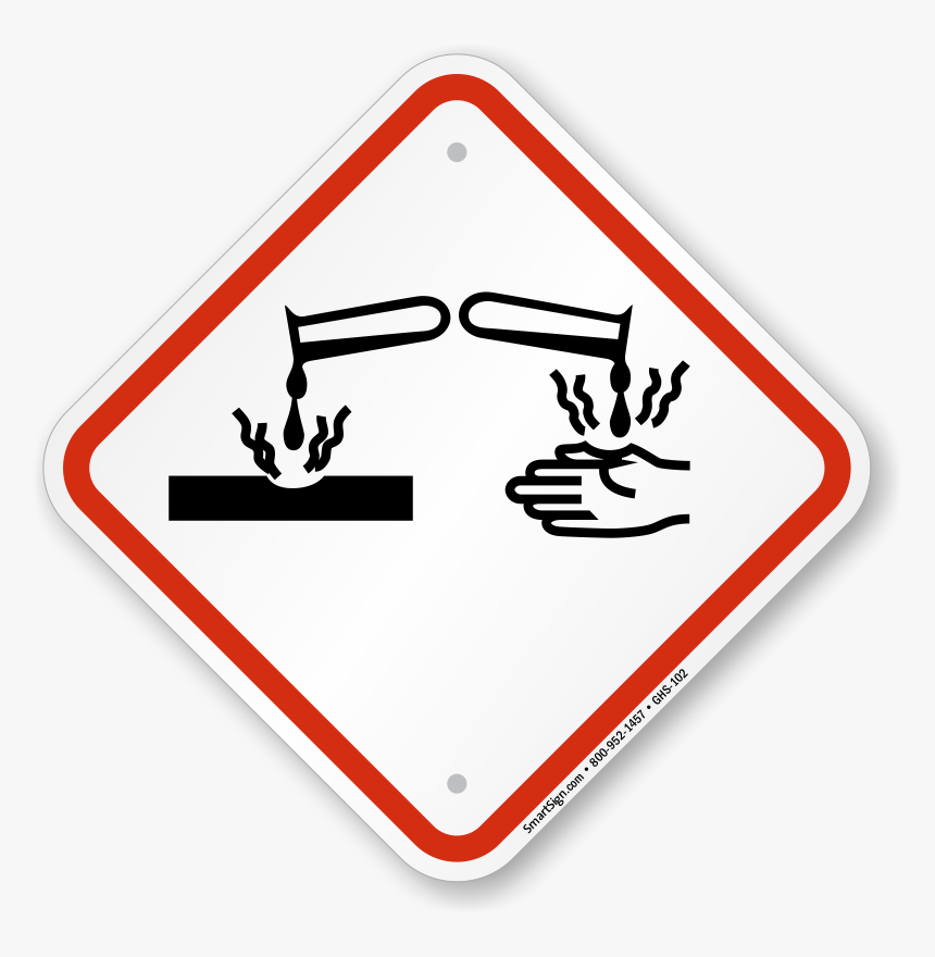 Global Harmonized System Corrosion Hazard Pictogram - Chemical Safety Symbols Corrosion, HD Png Download, Free Download