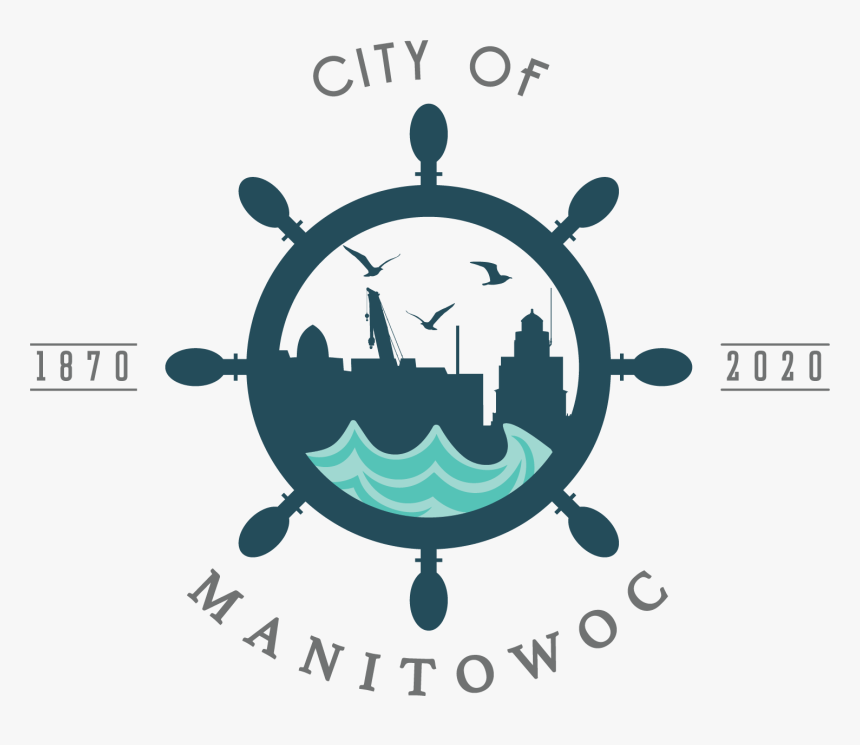 City Of Manitowoc"s 150th Anniversary Logo - Anchor And Wheel Icon, HD Png Download, Free Download