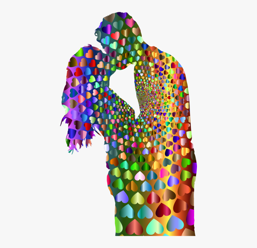 Polka Dot,stole,scarf - Kissing Couple Transparent, HD Png Download, Free Download