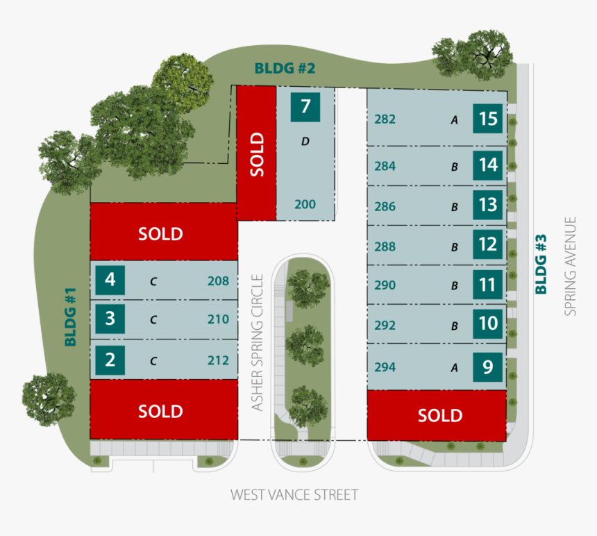 The Spring Townhomes Site Plan 1 2 30 - Floor Plan, HD Png Download, Free Download