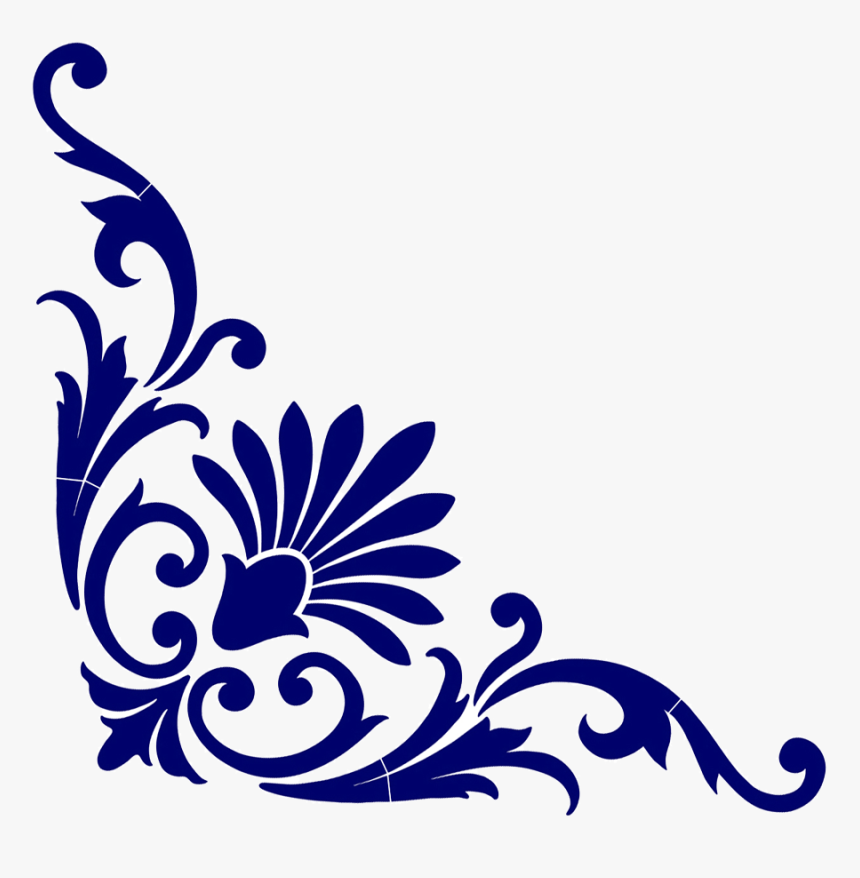 Baroque Corner Scroll Blue - Scroll Corner Png Transparent, Png Download, Free Download