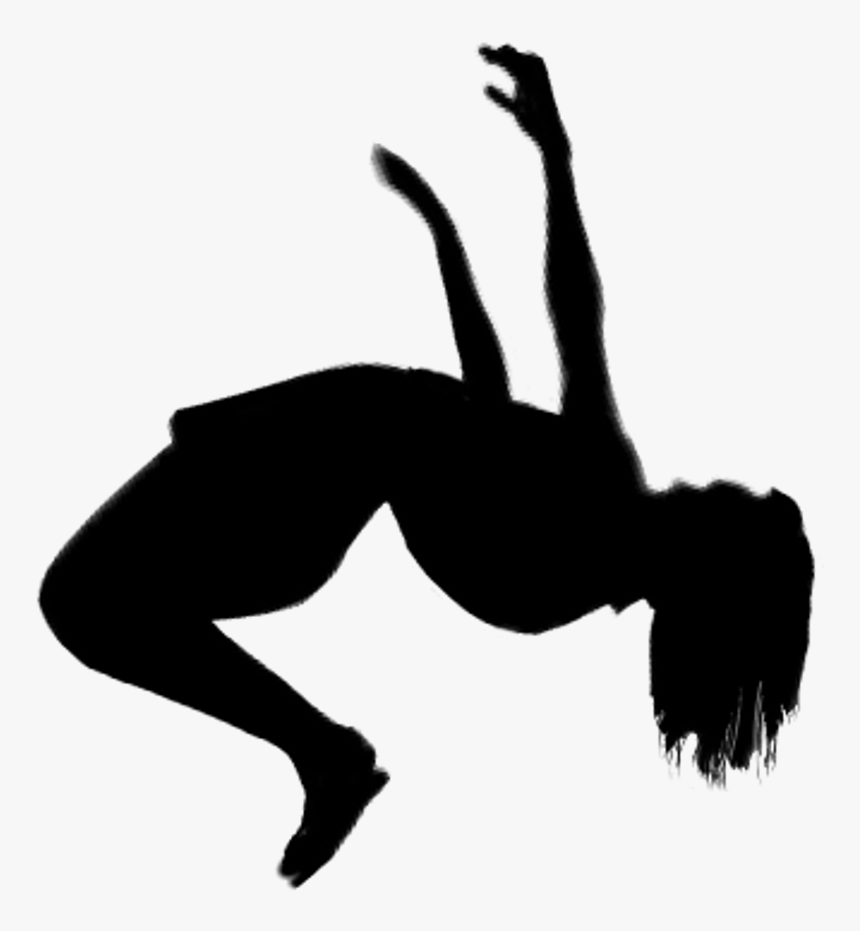 Silhouette Woman Jumping Falling Floating Clipart , - Girl Falling Silhouette Png, Transparent Png, Free Download