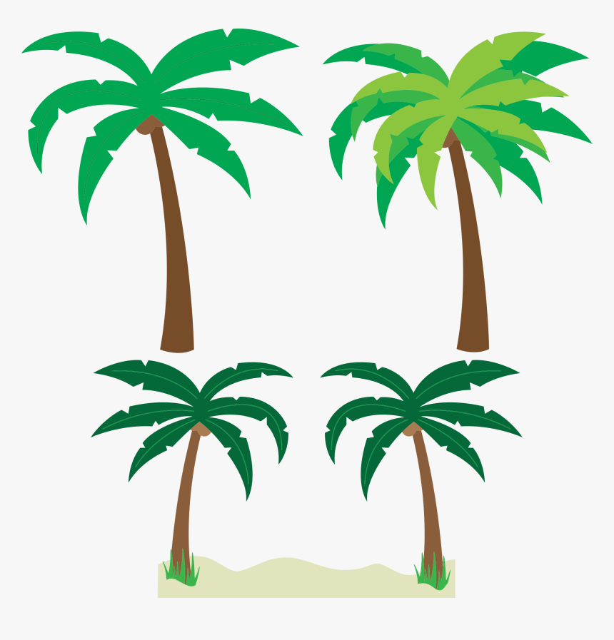 Free Cartoon Palm Trees Clipart Clipart And Vector - Flat Vector Palm Tree, HD Png Download, Free Download