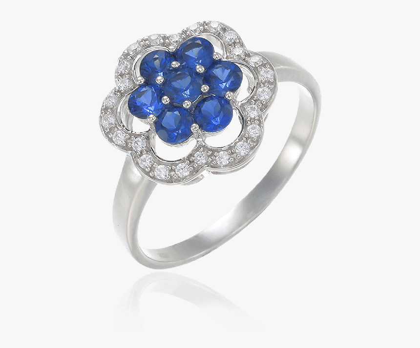 Engagement Ring With Sapphire And Diamonds, HD Png Download, Free Download