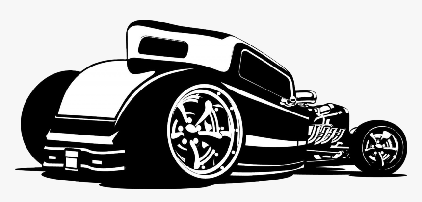 Hot Rod Rat Vector Art Clipart Black And White Transparent - Hot Rod Clipart Black And White, HD Png Download, Free Download