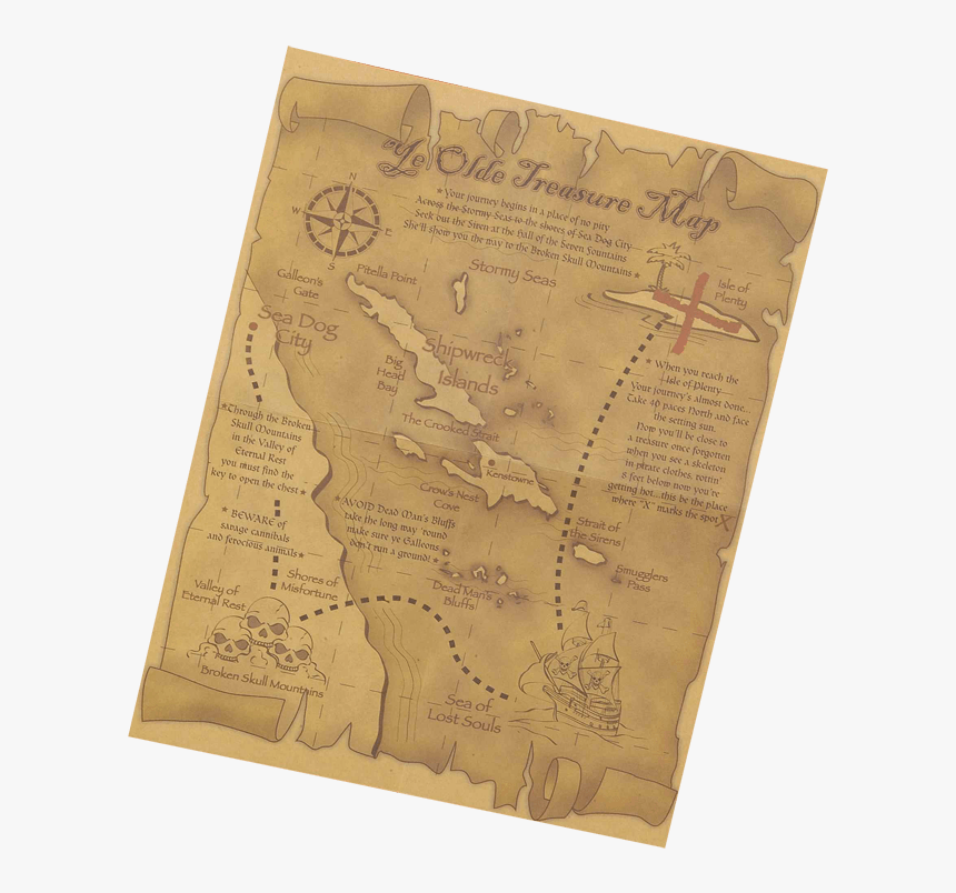 Pirate"s Treasure Map - Pirate Treasure Map, HD Png Download, Free Download