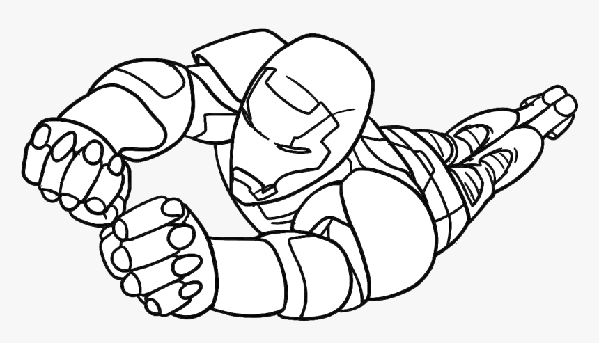 Homem De Ferro Para Colorir E Pintar - Iron Man Flying Coloring Pages, HD Png Download, Free Download