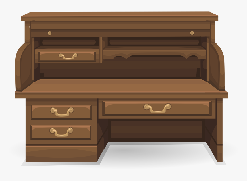 Roll Top Desk Png Pic - Old Computer Table Png, Transparent Png, Free Download