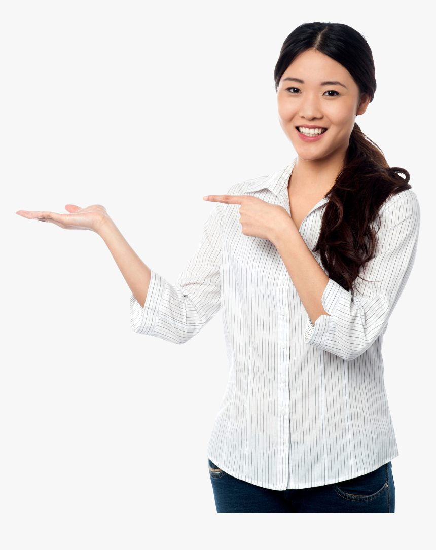 Women Pointing Left Png Image - Promotion Girl, Transparent Png, Free Download