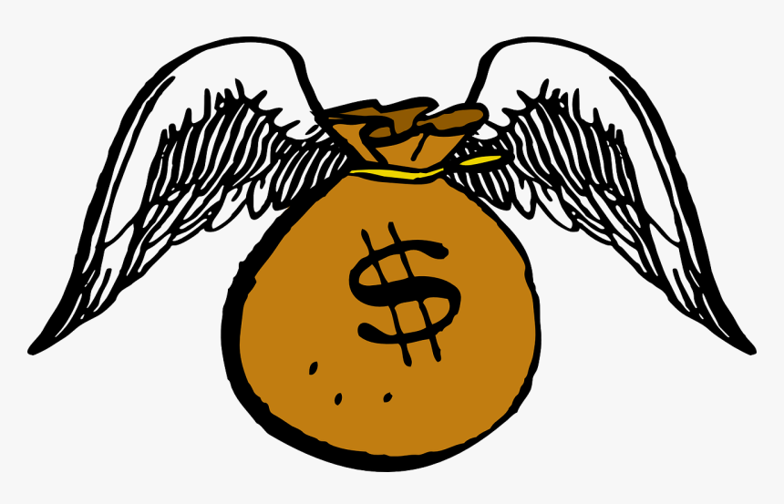 Money Bag Flying Away, HD Png Download, Free Download