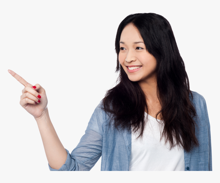 Women Pointing Left Png Image - Woman Down Pointing Png, Transparent Png, Free Download