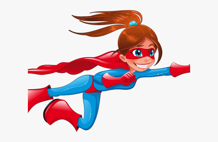 Free Super Hero Girl Flying Clip Art, HD Png Download, Free Download