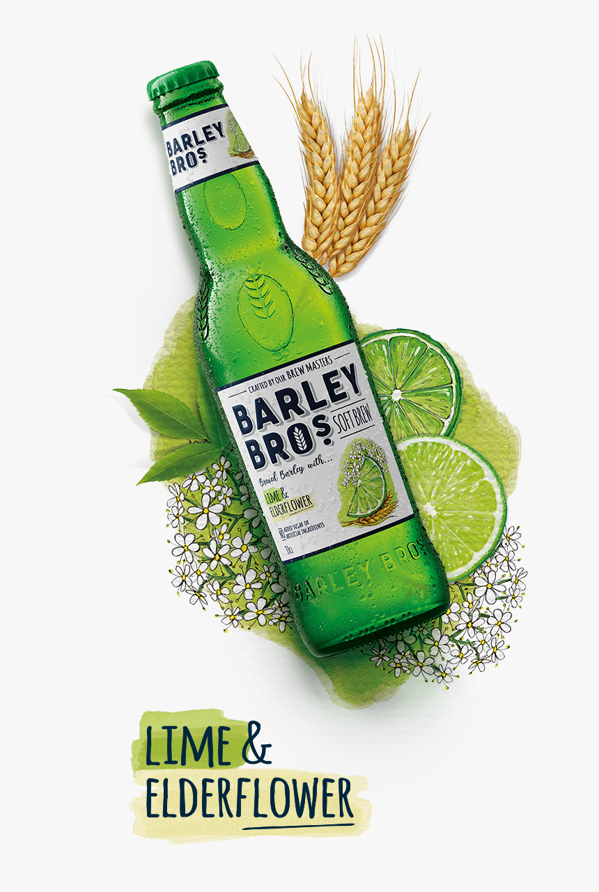 Productlineup Main Image 33cl Bottle Layingdown Lime - Barley Bros Soft Brew, HD Png Download, Free Download