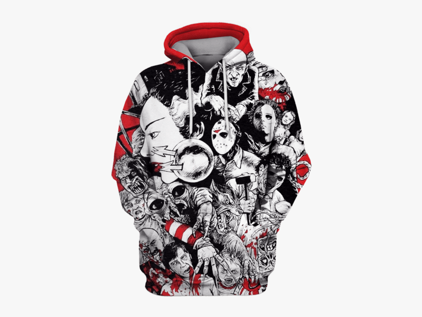 3d Horror Movie Villains Hoodie - Horror Movies Character Hoodie, HD Png Download, Free Download